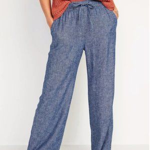 Old Navy Linen Blend Blue Lounge Pants M